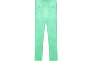 Aislor Pantalones Vaquero para Niña Pantalones Ajustado Casual Pantalón Leotardo Elástica con Bolsillos Pants Rectos Color Sólido Leggings Niña