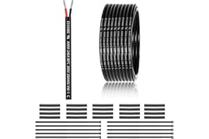 ENERJOUR 20 AWG 2×0.5mm² 2 Core 12V 24V Electrical Wire 50FT/15M, 20 Gauge 2 Conductor Wire Cable Stranded Tinned Copper PVC Twin Wires for LED Strips Lighting, Outdoor Cable, Automotive, CE Listed