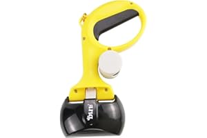 ESTIFE Szufelka na odchody psa | Przenośna szufelka do zbierania odchodów | Kompaktowa i łatwa w użyciu | Idealna dla zwierząt domowych | Praktyczne akcesorium dla właścicieli psów (żółto-czarny)