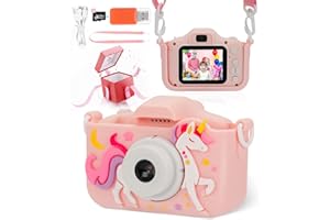 Kinderkamera, Nalezuns Kinder Kamera 1080P 2,0-Zoll-Bildschirm Fotoapparat Kinder mit 32GB SD-Karte Anti-Drop Fotoapparat Kinder für 3-12 Jahre Jungen Mädchen Geburtstagsgeschenk Weihnachten Spielzeug