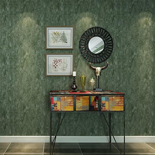 Reyqing The Cement Wall Green Plain Color Monochrome Non-Woven Wallpaper,White,Wallpaper Only