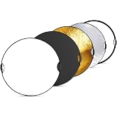 Réflecteur de lumière 110cm 43 5 en 1 pliable doré argent en ance