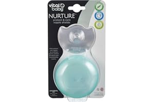 Vital Baby Nurture Protect & Care Nipple Shields - Skin Like Feel - Silicone - Universal Fit - Protective Storage & Travel Case