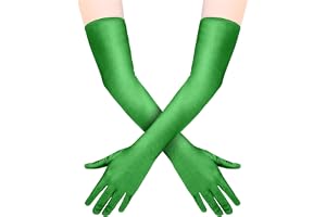 Quelcc Långa handskar, satinhandskar, stretchiga armbågslängdshandskar, långa handskar för kvinnor för kostym kväll opera bru