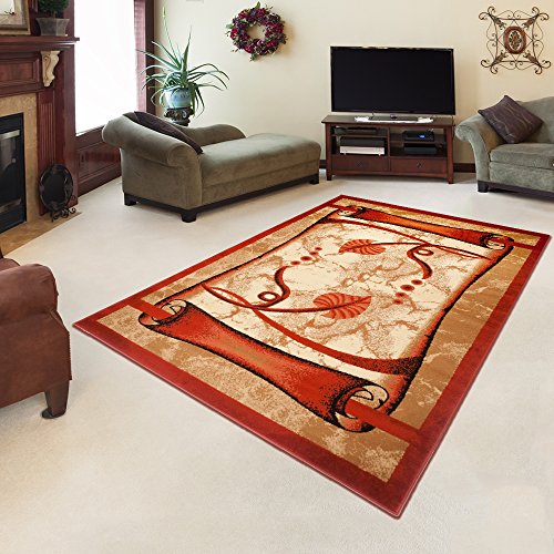 TEPPICH KLASSISCH SEHR BUNT wunderschöne Muster PERFEKT INS WOHNZIMMER in ROT/Terrakotta (240 cm x 330 cm)