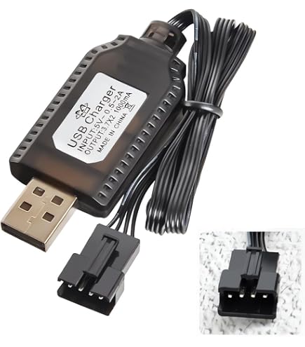 Câble Chargeur USB Pour Batterie LiPo 7,4 V – Connecteur SM-3P, Pour RC Voiture Bateau Drone