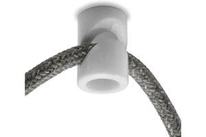 Amarcords - 5 décentrateurs de crochets de plafond pour lampes et suspensions. Crochet de plafond vertical abattant avec réglage par câble apparent - Décentraliseur de câble électrique couleur BLANC