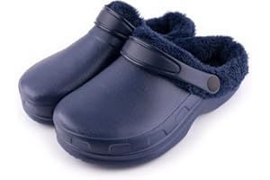 R-ISLAND Clog Classic, sabots d'hiver pour femme, avec doublure chaude, imperméable, avec semelle antidérapante, confortable, pour maison, chambre, salon.