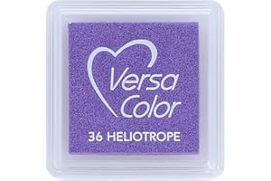 Tsukineko Tinta VERSACOLOR Color heliotropo Opaca 33x33mm. Almohadilla pequeña, Tinta Textura densa, Resistente. Ideal Manualidades, Scrapbooking en Papel, Madera y cartón