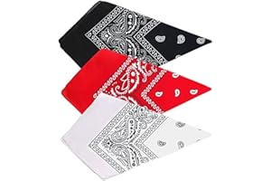KOMUNJ 3 Pieces Bandana Unisex Bandana Scarf Men Women Head Scarf Neck Scarves Head Wrap Cashew Bandana
