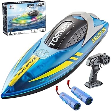 Afstandsbediening Boot voor Meren, Zwembaden en Outdoor Adventure 2.4G 4 Kanaals Hoge Snelheid Elektrische RC Boot Gift voor Kind - Blauw