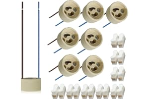 SWEIER 8 x douilles de lampe GU10, le fil de silicone résistant aux hautes températures est connecté à la douille céramique GU10 mâle, 0-250 V, connexion rapide incluse
