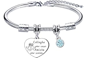 QTZXZX Colleghe per Caso Amiche per Scelta Braccialetto di Ringraziamento Apprezzamento Lavoro per Donne Collaboratore lasciando il Regalo