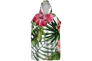 TREER-SHOP Treer Serviette Poncho Adulte Microfibre Séchage Rapide Poncho à Capuche Plage Surf, Serviette à Changement Peignoir Piscine Robe de Bain pour Homme et Femme