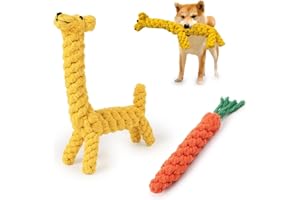 CQQNIU 2-pak pies zwierzę domowe szczeniak małe średnie psy zabawki do żucia ząbkowanie nuda lina piłka węzeł trening trwałe zęby czyste interaktywny zestaw upominkowy śliczna bawełna pielęgnacja zębów