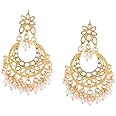 Zaveri Pearls Gold Tone Kundan & Pearls Dangle Earring For Women-ZPFK8653