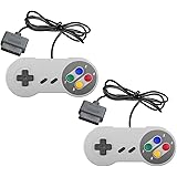 TRIXES 2 x Retro Replacement Controllers/Gamepads For Use With SNES