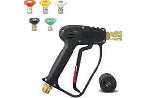 DERASL 4000 PSI Pistolet pour nettoyeur haute pression avec connecteur Schlauch M22 14MM, Compatible avec Nilfisk, panneau de pistolet de lavage de voiture pour outil de nettoyage de lave-auto