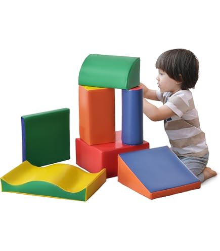 GOPLUS Schaumstoffbausteine 5-tlg Mit Bällebad - Weiche Kletterblöcke Für Kleinkinder Ab 3 Jahren