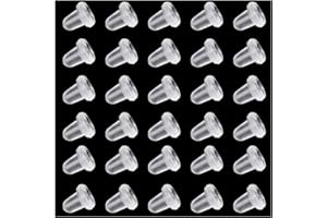 HQ-CLOUD Lot de 100 Poussoir Poussette Embout Clous d'Oreilles apprêt 4mm,Fermoirs attache de Boucles d'Oreilles Silicone,Bouchon pour Boucle d'oreille Clous Transparent