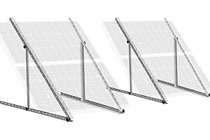 ECO-WORTHY 2-Sets 45" inch Adjustable Solar Panel Mount Brackets Kit, Upgrade Foldable Tilt Legs, Pre-Mounted, 0-90° Angle Adjustment Scale Markings, for 100-400W on Roof, RV, Van, Off-Grid Systems