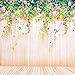 Produktbild PHOTO MASTER Fotohintergrun Stoffhintergrund Fotografie Portrait Tuch Vinyl Hintergrund 7 x 5 ft (2,1 m x 1,5 m) pastoralen Stilgelb Holzboden Blumen Wand Hintergrund passend für Porträt oder Video