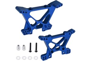HobbyPark Aluminum Front & Rear Shock Tower Upgrade Parts for 1/10 Traxxas Slash 4x4 Replacement of Part 6838 6839 (2-Pack) (Navy Blue)