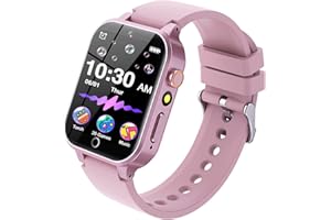 SMOOCE 2024 Upgrade Kids Smart Watch,26 Games Kids Smartwatch Toys for Boys Girls Gifts,Alloy Metal Smart Watch for Kids with HD Camera Music Video Pedometer Alarm(Pink)