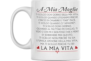 Vulfire Moglie Tazza Regalo donna compleanno Idea originale Idee Regali per lei per Natale Matrimonio, Dedica speciale (A Mia Moglie 2, Ceramica)