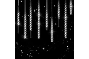 Monzana® Luces de Navidad Lluvia Meteoros 50cm 10 Tubos 480 LED Blanco Frío Exterior Decoración Jardín Resistentes al Agua