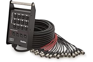 SubZero Caja de escenario XLR de 16 canales - 12 entradas / 4 salidas - 25 m de longitud