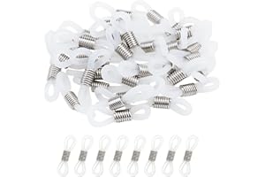 Hifot 40pcs Cavo Finisce Holder per Occhiali Catena, Regolabile Supporto per Catena estremità per Occhiali, Antiscivolo Attacchi per Catenina per Occhiali 22x5mm Bianco