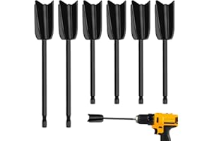 FDKJOK 6Pcs Resin Mixer Paddles, Paint Mixer for Drill, Epoxy Mixer Attachment for Powerful Mixing, Reusable Paint Mixer, Paint Stirrer Drill Mixer Attachment for Resin, Silicone Mixing(Black)