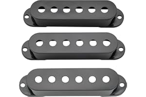 Musiclily Pro Plastica 50/50/52mm Copri Pick Up Covers Single Coil Stratocaster per Chitarra Import Strat Squier, Nero (Set di 3)