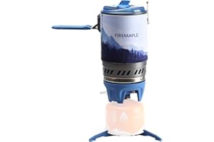 FIRE-MAPLE Fire Maple Polaris Pressure Regulator Cooking System | Portable Camping Backpacking Gas Stove with Piezo Ignition POT Support & Stand | Compact Gas Stove Burner for Hiking Bushcraft Trekking (Blue)