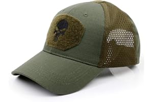 AJSJ Cranio Berretto da Baseball Tattico Estate Protezione Solare Mimetico Militare Arcamo Airsoft Caccia Campeggio Escursionismo Pesca, Verde, Taglia Unica