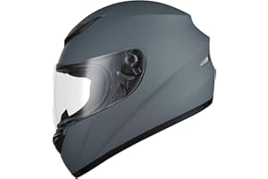 Favoto Casco moto integrale per Adulti Approvato ECE Caschi Traspiranti Protezione di Sicurezza L (59-60cm) Grigio