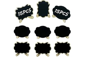 Woohome 30 Pz Mini Pizarra con Soporte Tablero de Mensajes Signos para La Decoración de Restaurantes, Bodas, Banquetes