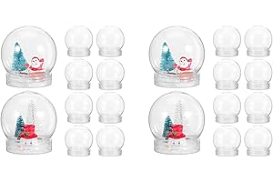 ‎YARNOW YARNOW 20 Stück Kunststoff-Schneekugeln DIY Klare Befüllbare Schneekugeln Mit Drehver FüR Partydekoration Und Bastelsets Zur Lagerung Von SüßIgkeiten Und Geschenkideen