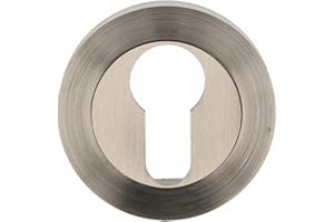 Amig - Bocallave - Mod. 3Z - Ø52 mm - 10 mm de Ancho - Embellecedor Redondo para Cerraduras - Compatible con Cilindro Europerfil - Zamak Plateado Mate