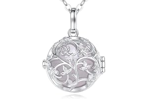 EUDORA Harmony Ball Collier Bola de Grossesse pour Femme Enceinte, Collier Arbre de Vie Pendentif bola Mexicain pour Femme, Cadeau pour Future mère Bijoux, chaîne 114 cm + 76cm
