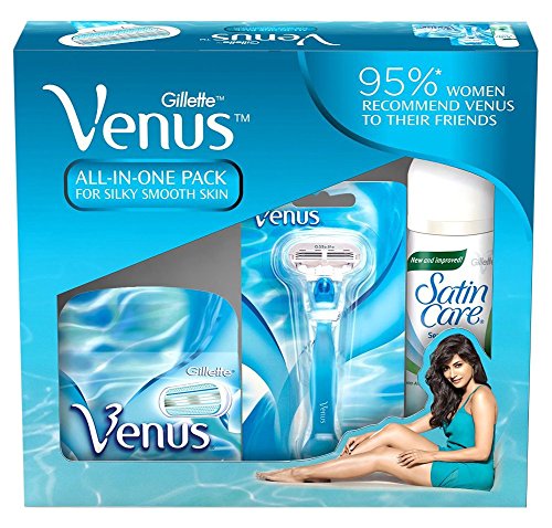 Gillette Venus Gift Back (1 Razor 1 cartridge + 2 cartridge + 1 satin care skin gel 195 gms)
