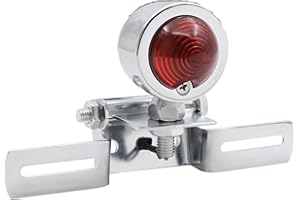 Ygmylandbb Motorcycle Tail Light Brake Stop Running Light Lamp with License Plate Holder Compatible for Bobber Chopper Suzuki Yamaha Cafe Racer - 12V, Aluminum Alloy, silver, 1Pcs (Silver)