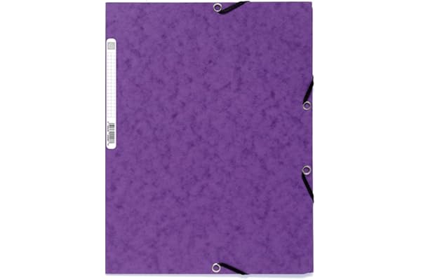 Exacompta - Réf. 55508SE - 1 chemise à élastiques - pochette 3 rabats - en carte lustrée 400 g/m2 - dimensions 24 x 32 cm pour documents au format A4 - couleur violet