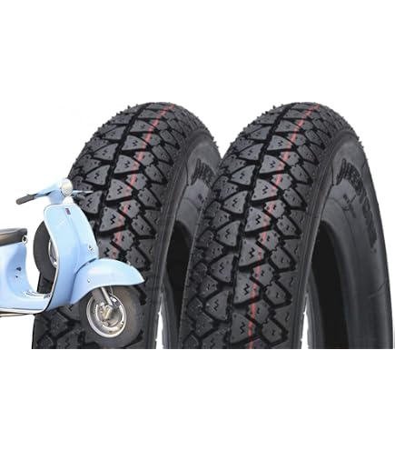 Set Tyres Tires & Rooms 3.50-10 Deestone Vespa 125 150 200 Px