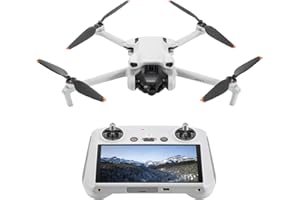 DJI Mini 3 (DJI RC) – Mini Drone Caméra Léger avec Nacelle Mécanique à 3 Axes, Vidéo 4K HDR, Temps de Vol de 38 Minutes, Transmission Vidéo jusqu’à 10 km, Prise de Vue Verticale, Retour Intégré, C0
