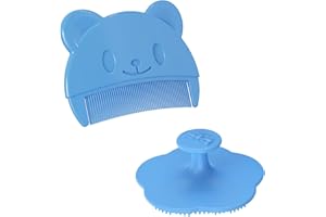 CLEMINSTA 2 Spazzola Morbida Per La Rimozione Della Crosta Di Latte,Spazzola Per Bambini In Setole Morbide, Con Spazzola Per Massaggio Alla Testa E Pettine Per Capelli Per Neonati