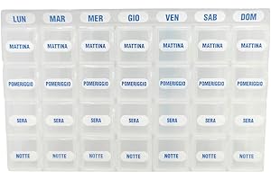 GUTE LINES Portapillole Giornaliero, Contenitore per Pillole, Portatile e Tascabile, Organizer per Vitamini e Medicine (Trasparente, 28 posti)