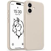 URUCHI iPhone 16 ile Uyumlu Kılıf, İ&ccedil;i Kadife Kaplamalı İnce Sıvı Silikon Tam Koruma Yumuşak Jel Silikon Kapak, Bej