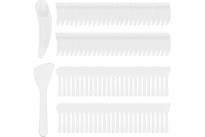 ROSEYAN 100 Stücke Scoop für Cremespatel Mini Kosmetikspatel Kosmetik Maske Spatel Gebogener Kosmetikspatel aus Kunststoff Kosmetische Löffel Schönheit Werkzeug für Frauen Mädchen zum Mischen und Probenahme